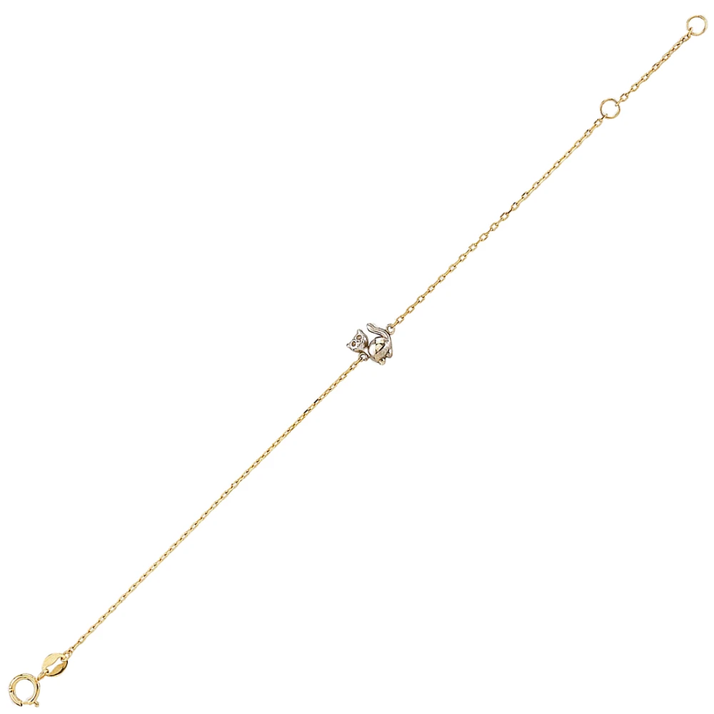 10K 2-TONE GOLD BRACELET - 6.25''
