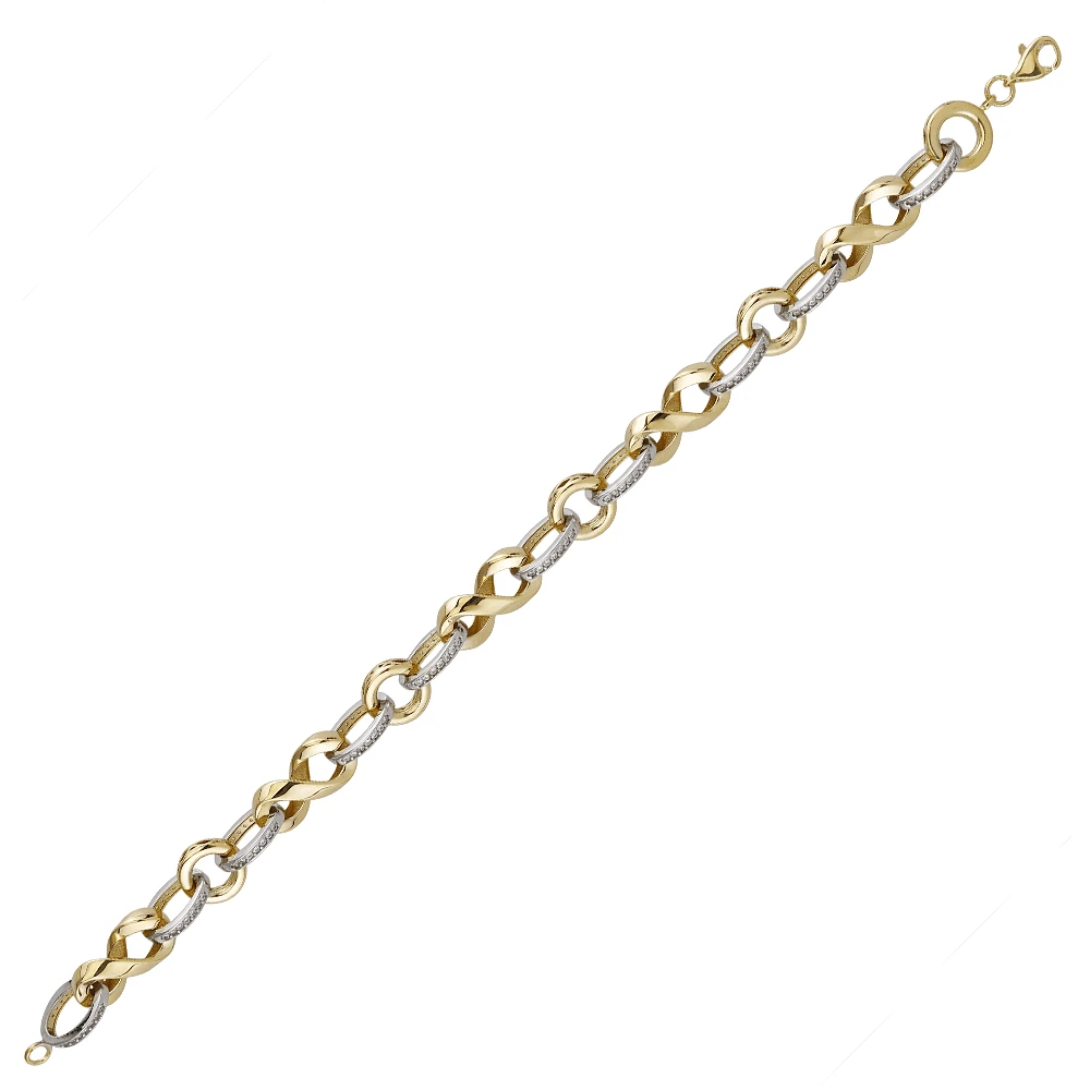 BRACELET OR 2 TONS 10K - 7.5''