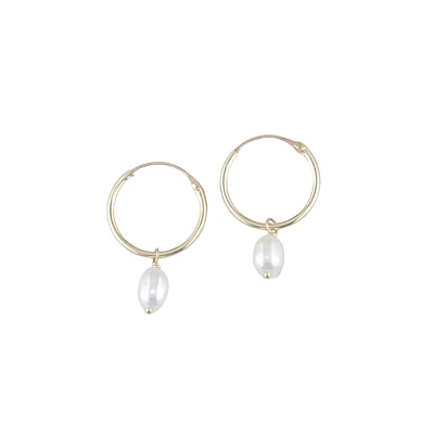 10MM HOOP EARRINGS 10K YELLOW GOLD.