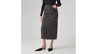 Button Midi Skirt