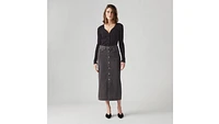 Button Midi Skirt