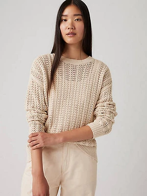 Sunrise Cotton Linen Crochet Sweater