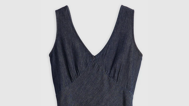 Levi Atalia Linen+ Denim Slip Dress | The Summit