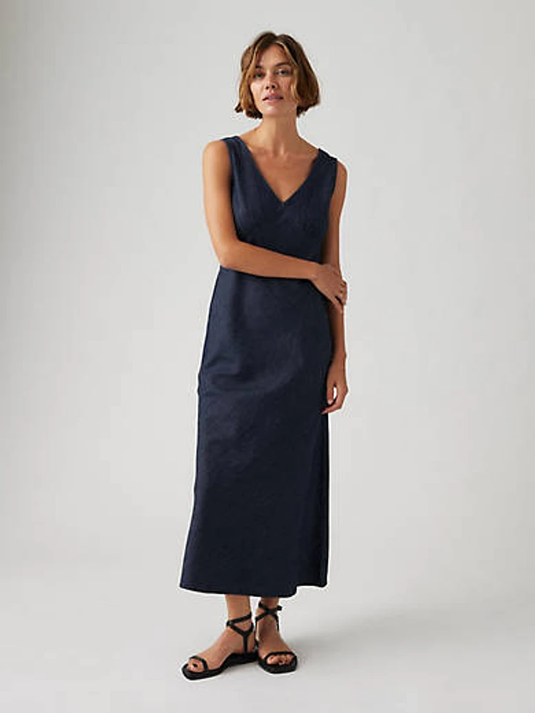 Atalia Linen+ Denim Slip Dress