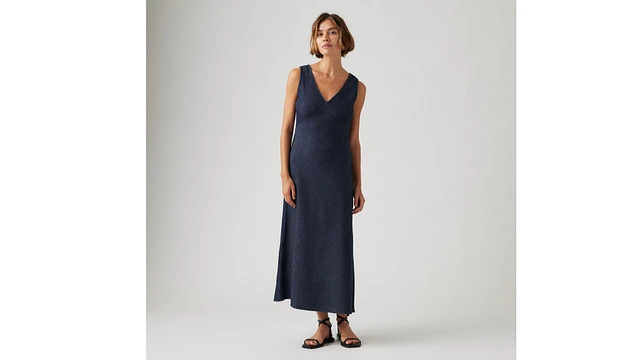 atalia linen+ denim slip dress Atalia Slip Dress