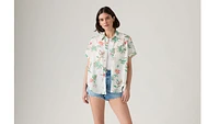 Darlene Linen Blend Short Sleeve Shirt