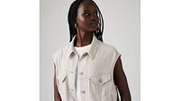 Shrunken '90s Linen Blend Lightweight Vest