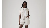 Shrunken '90s Linen Blend Lightweight Vest
