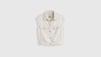 Shrunken '90s Linen Blend Lightweight Vest