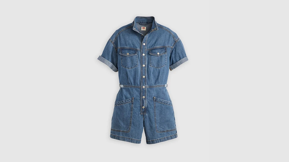 Short Sleeve Surplus Romper