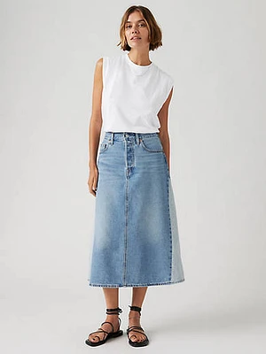 High Rise A-Line Pieced Skirt