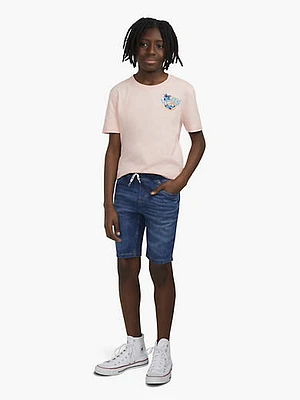 Skinny Fit Pull On Dobby Shorts Big Boys S-XL
