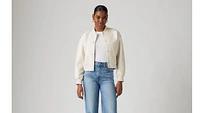 Faux Leather Varsity Bomber Jacket