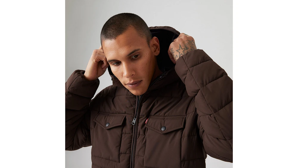 Hooded 2 Chest Pocket Puffer Jacket