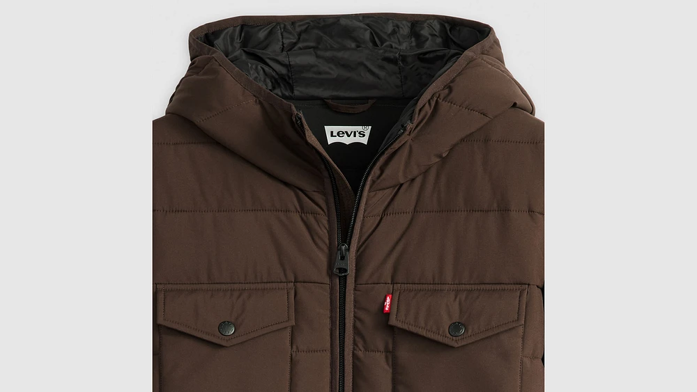 Hooded 2 Chest Pocket Puffer Jacket