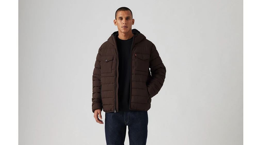 Hooded 2 Chest Pocket Puffer Jacket