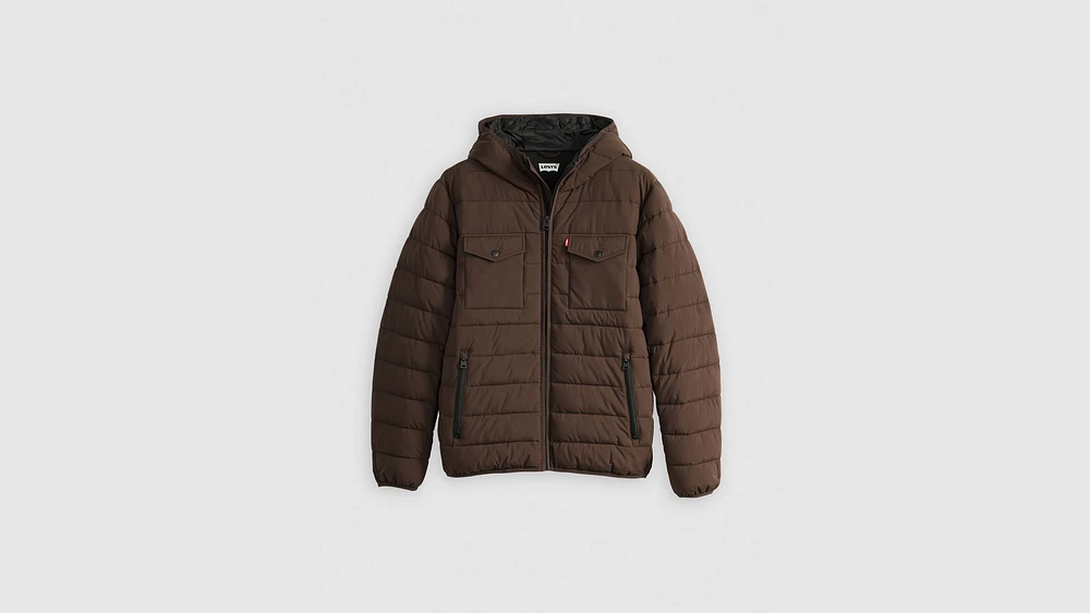 Hooded 2 Chest Pocket Puffer Jacket