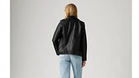 Longline Faux Leather Moto Jacket