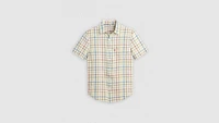 Short Sleeve Sunset Cotton Linen One Pocket Shirt