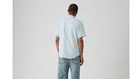 Short Sleeve Sunset Cotton Linen One Pocket Shirt