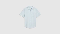 Short Sleeve Sunset Cotton Linen One Pocket Shirt