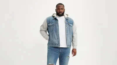 Hybrid Hoodie Trucker Jacket (Tall)