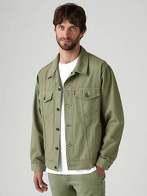 Relaxed Fit Cotton Linen Trucker Jacket