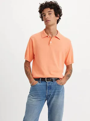 Sweater Knit Polo Shirt