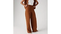 XL Baggy Straight Linen Blend Women's Pants