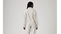 Shrunken '90s Linen Blend Lightweight Trucker Jacket
