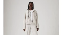 Shrunken '90s Linen Blend Lightweight Trucker Jacket