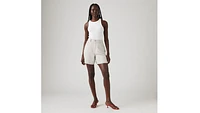 High Rise Baggy Linen Blend Lightweight Women's Shorts