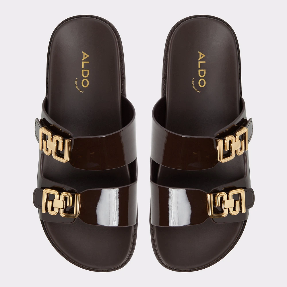 Alessie Medium Brown Women's Footbed sandals | ALDO Canada