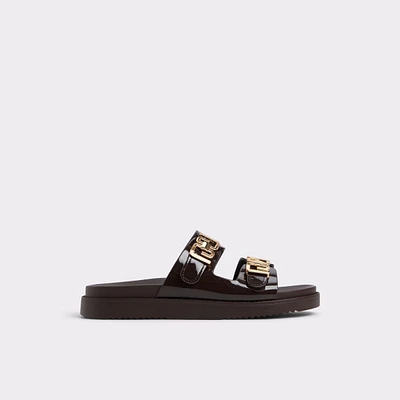 Alessie Medium Brown Women's Footbed sandals | ALDO Canada