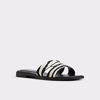 Itsandal White/Black Women's Flat Sandals | ALDO Canada