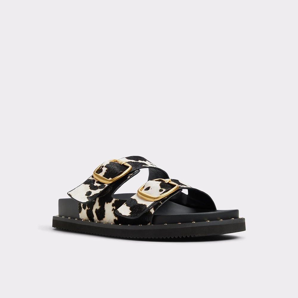 Kravis White/Black Women's Footbed sandals | ALDO US