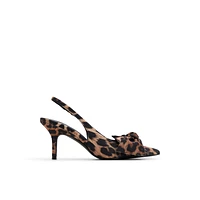 Atheena Brown Multi Women's Animal Print Shoes Bags