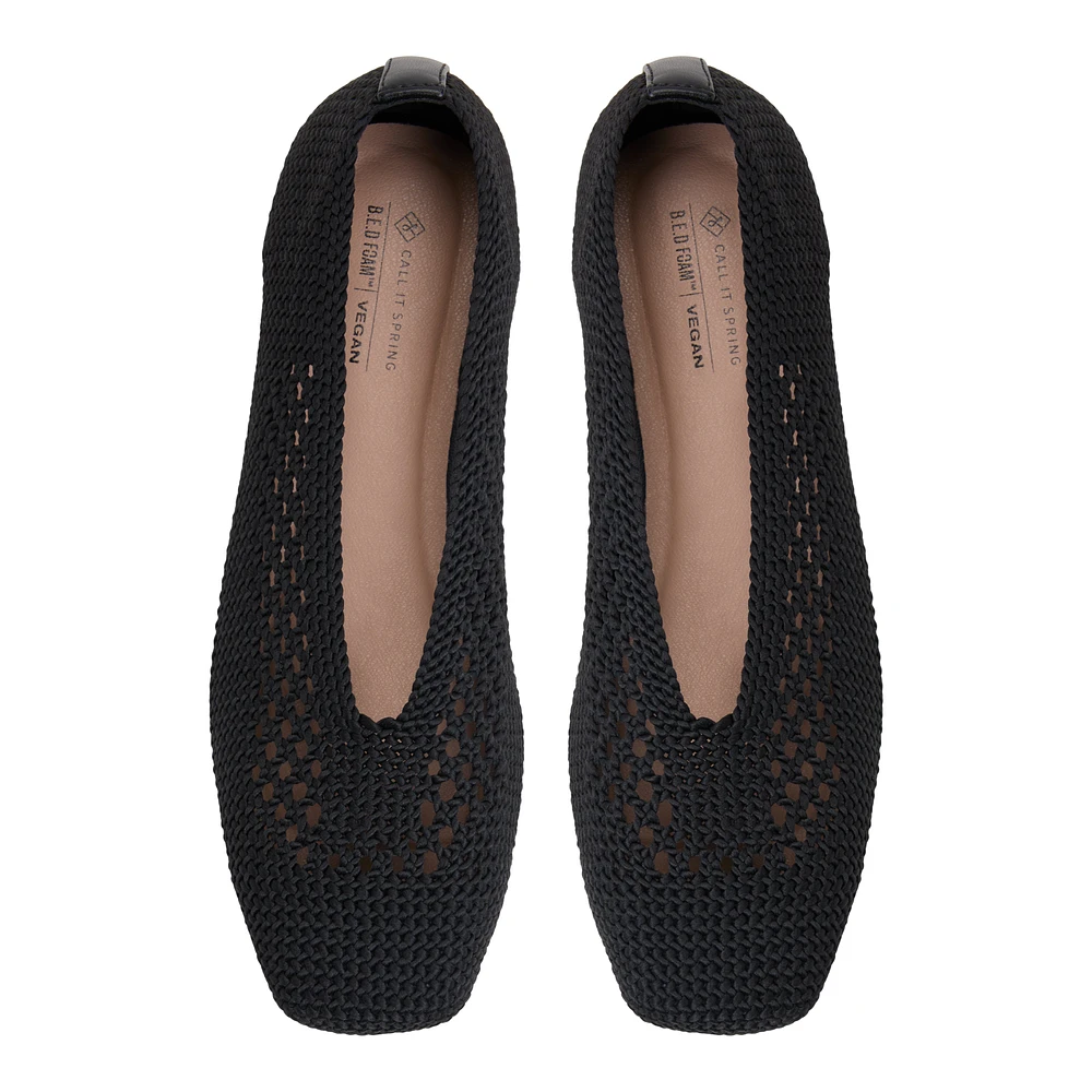Chantillie Open Black Women's Ballerinas