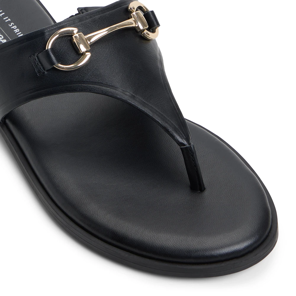 Evodie Black Women's Flat Sandals