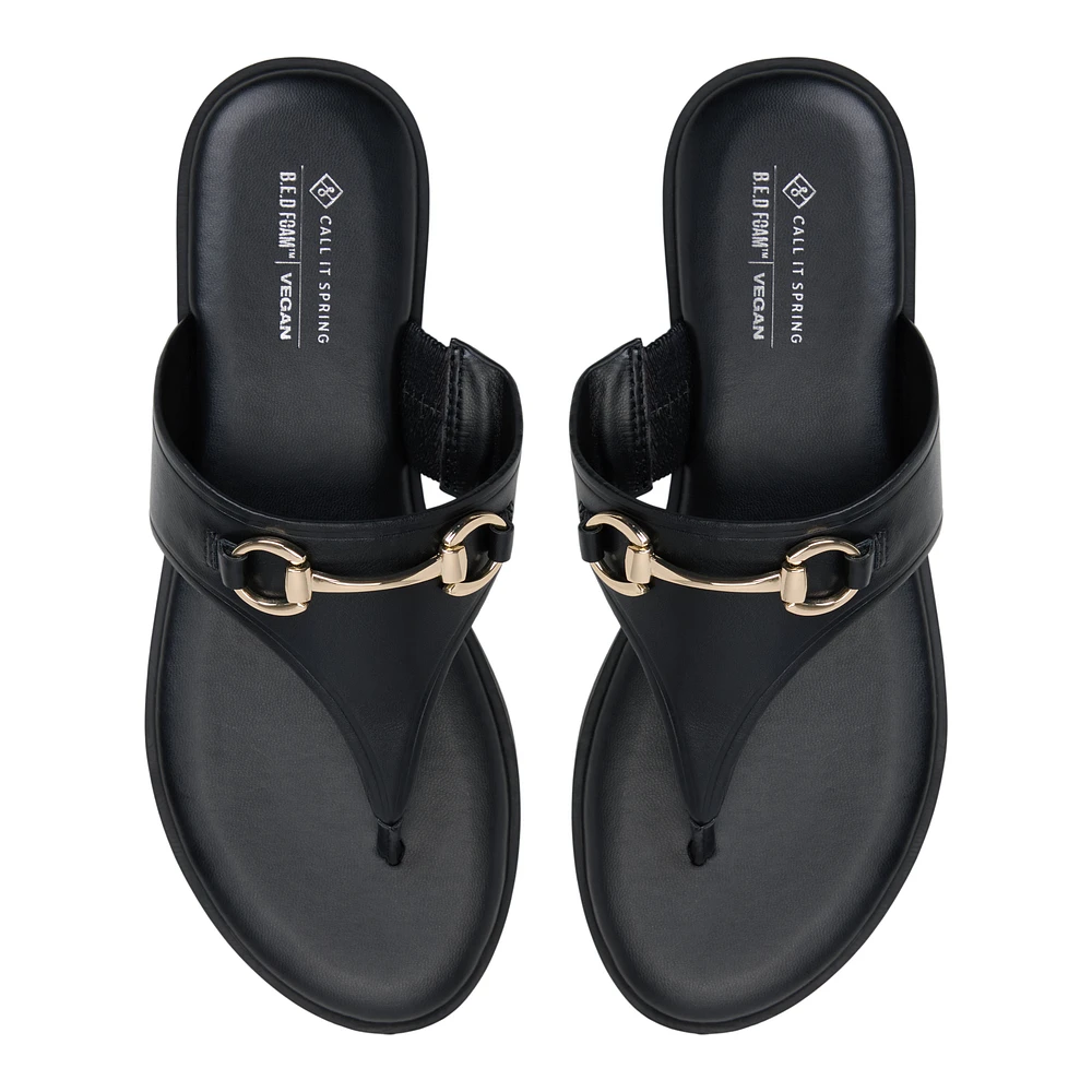 Evodie Black Women's Flat Sandals
