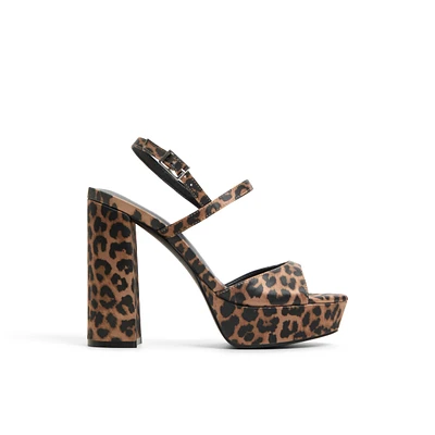 Fiercee Brown Multi Women's Animal Print Shoes Bags