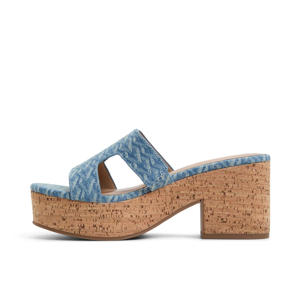 Halerria Open Blue Women's Mule Sandals