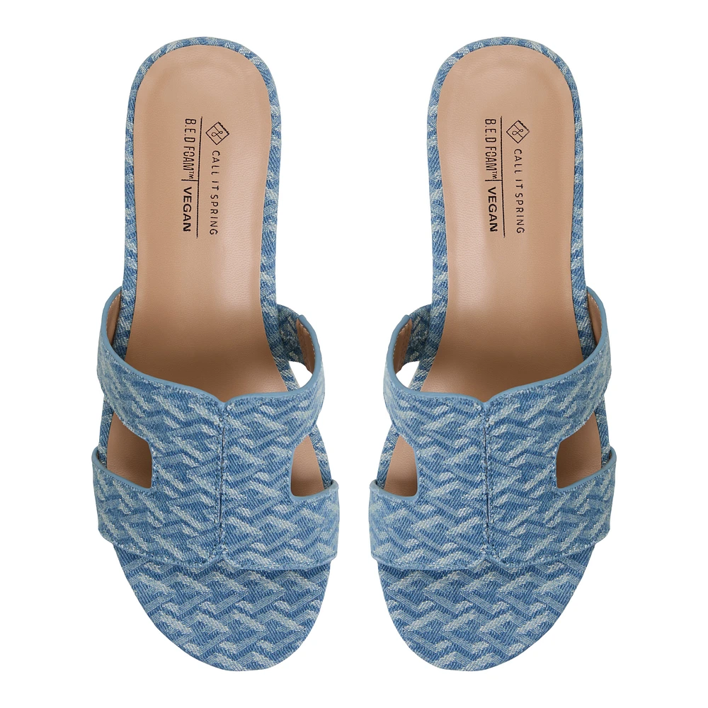 Halerria Open Blue Women's Mule Sandals