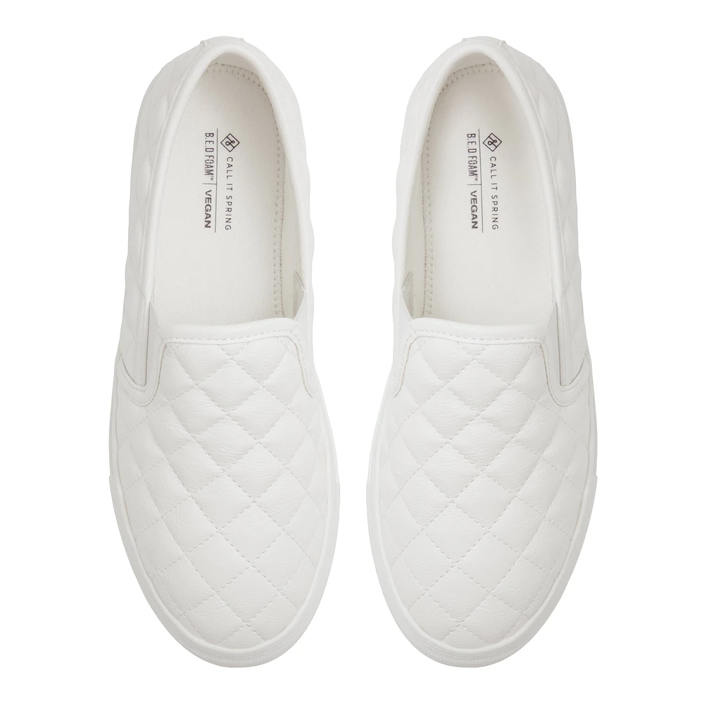 Iggyy White Women's Slip On Sneakers