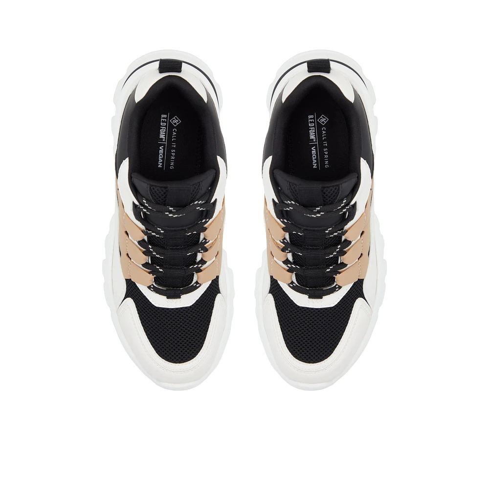 Jennaa Black Multi Women's Wedge Sneakers