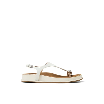 Leonah Blanc Femmes Sandales à talons plats | Boutique Spring Canada
