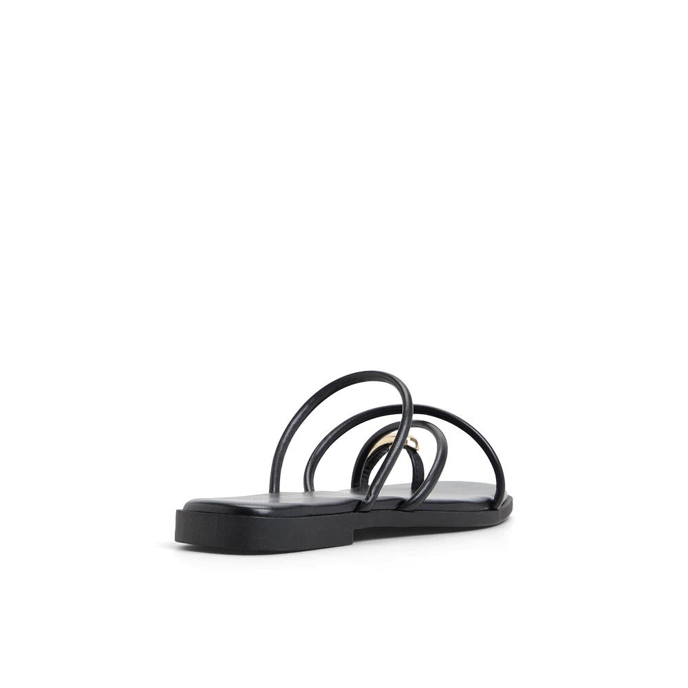 Lunarose Black Women's Flat Sandals