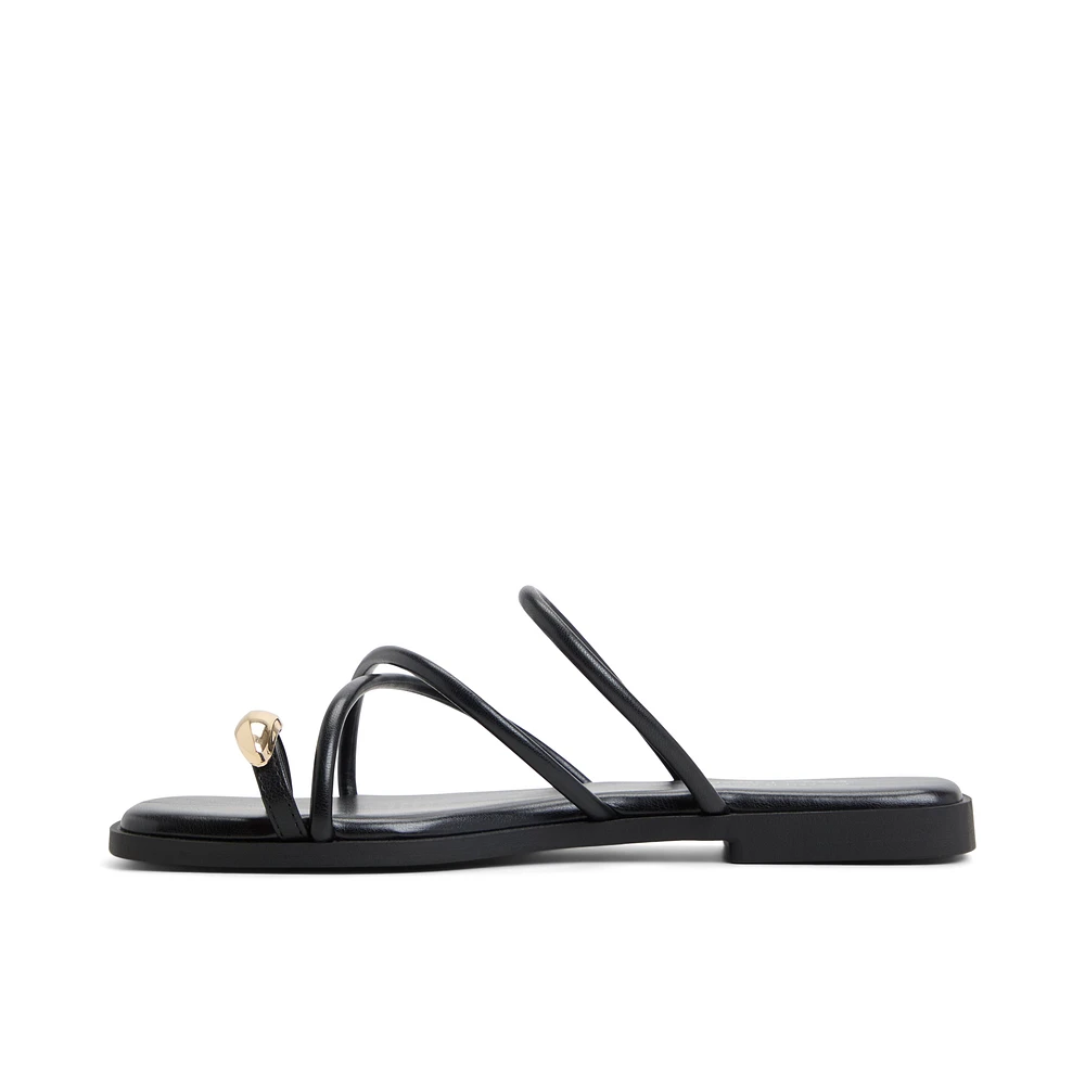 Lunarose Black Women's Flat Sandals