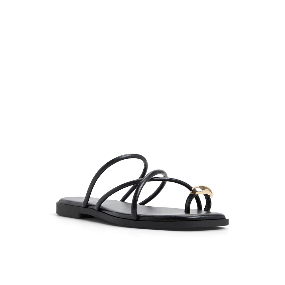 Lunarose Black Women's Flat Sandals