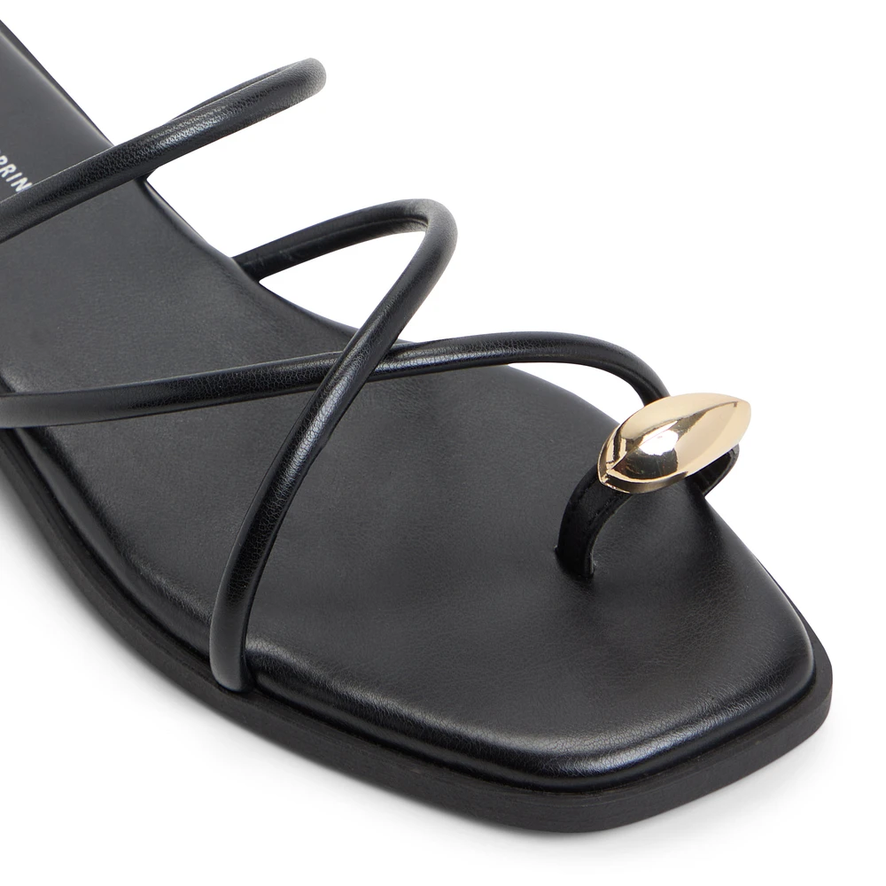 Lunarose Black Women's Flat Sandals